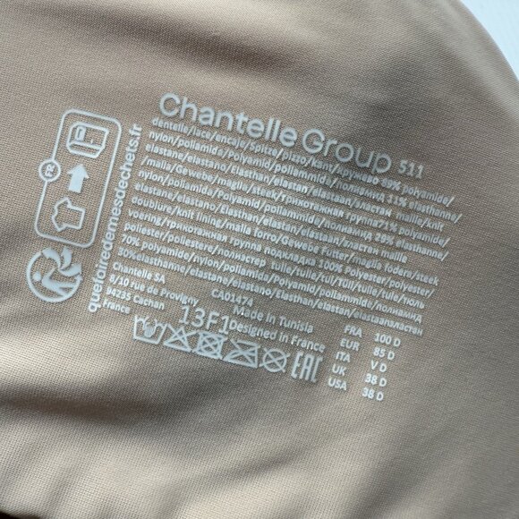 Chantelle Lace Underwire Bra 38D Nude Supportive Full Coverage Unlined Sexy - Picture 7 of 7